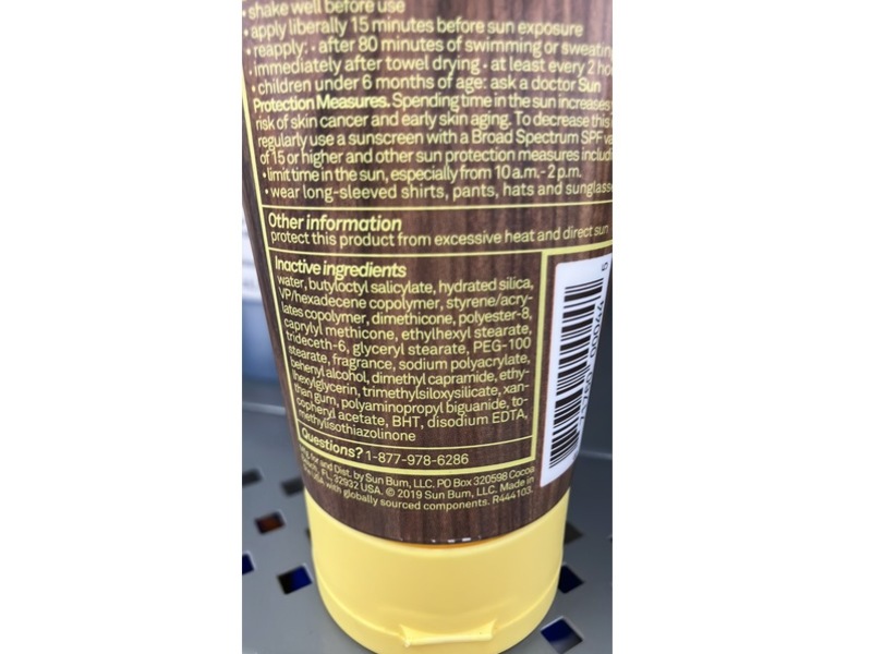 Sun Bum Premium Moisturizing Sunscreen Lotion, SPF 30, 6 oz/177 mL