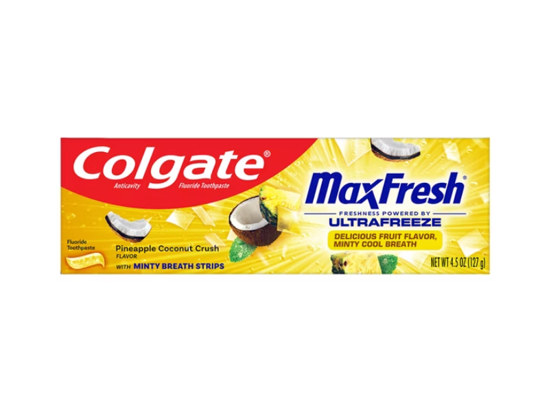 Colgate MaxFresh Anticavity Fluoride Toothpaste, Pineapple Coconut Crush, 4.5 fl oz/127 g