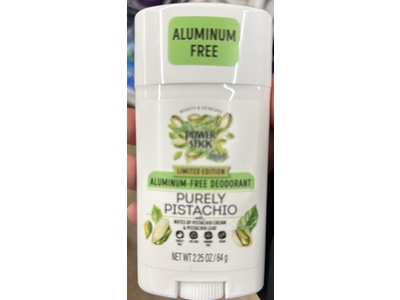 Power Stick Deodorant, Purely Pistachio, 2.25 oz/64 g