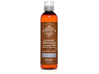 Qhemet Biologics Egyptian Wheatgrass Cleansing Tea Shampoo, Wheatgrass & Barley, 8 fl oz/236.59 mL
