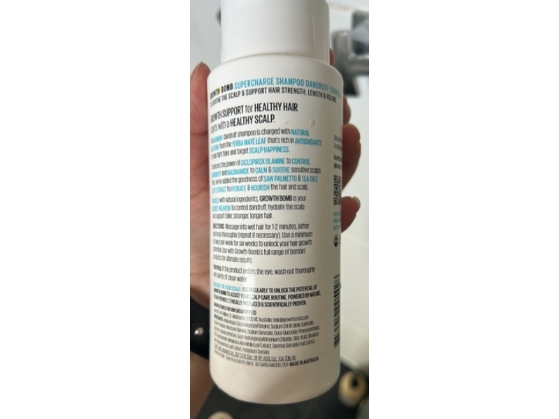 Growth Bomb Supercharge Dandruff Shampoo, 10.14 fl oz/300 mL