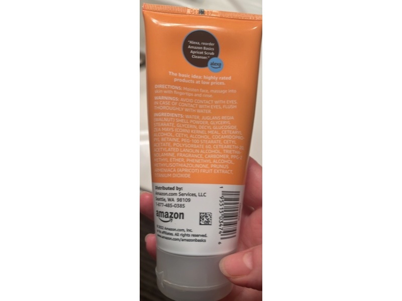 Amazon Basics Facial Cleanser, Apricot Scrub, 6 oz/170 g