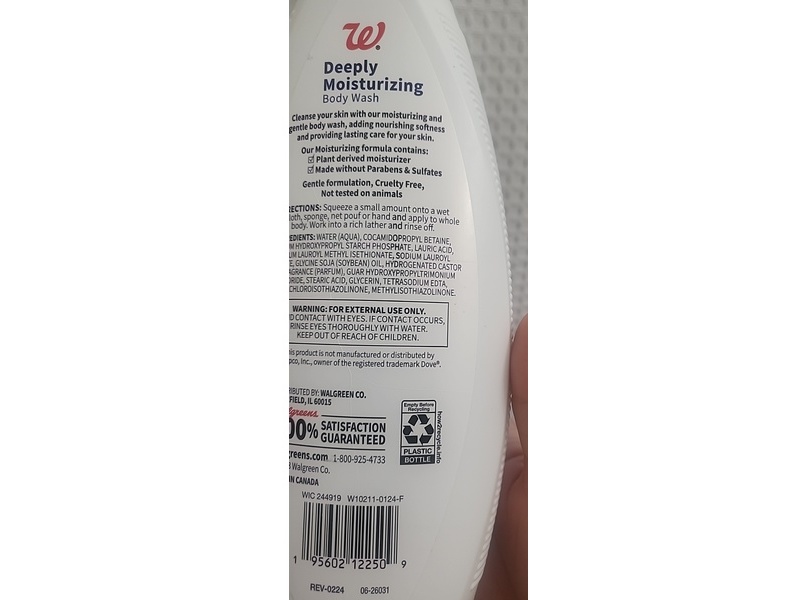 Walgreens Deeply Moisturizing Body Wash, 22 fl oz/651 mL