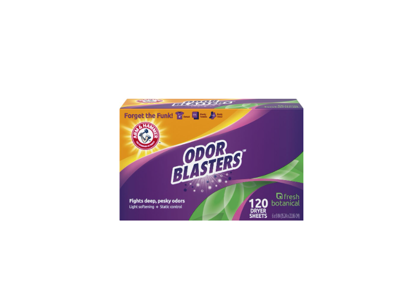 Arm & Hammer Odor Blasters Dryer Sheets, Fresh Botanical, 120 Sheets