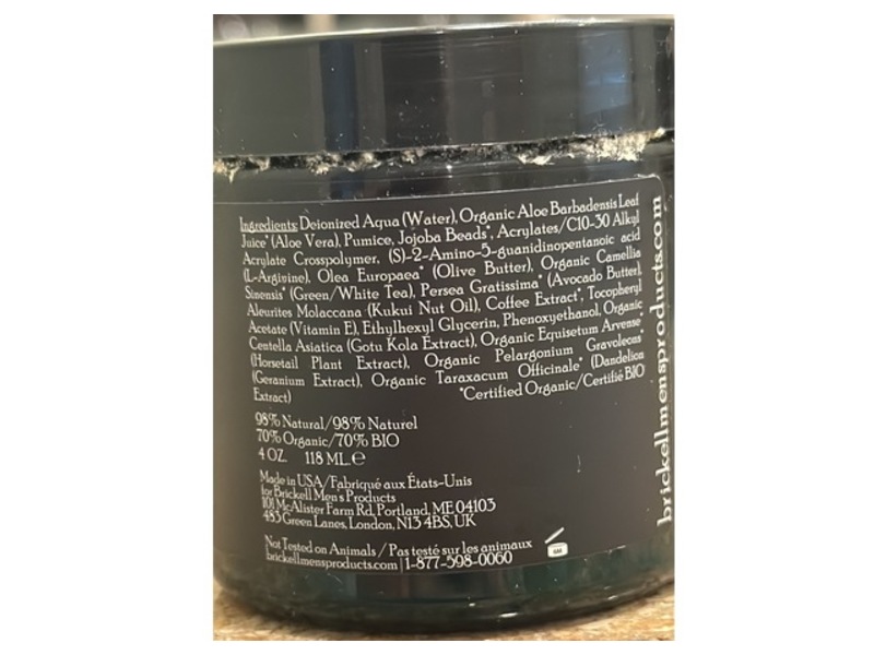 Brickell Renewing Face Scrub, Jojoba Beads, Avocado & Pumice, 4 oz/118 mL