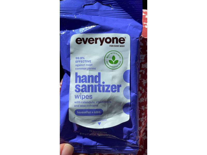 Everyone Hand Sanitizer Wipes, Lavender + Aloe, 15 Towelettes