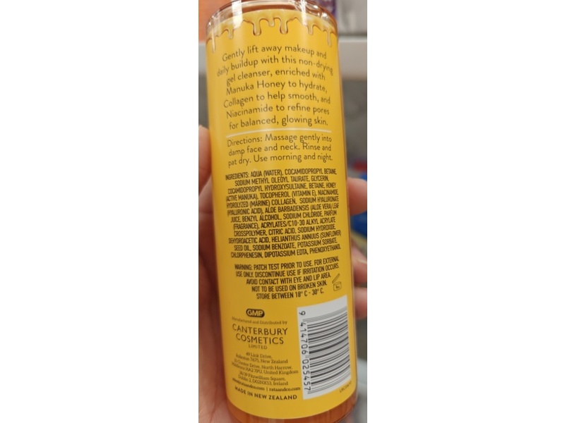 Rata & Co Gel Cleanser, Manuka Honey, 7.05 oz/200 g