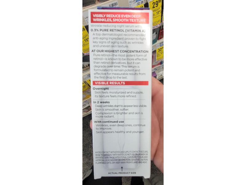 L'Oreal Paris Revitalift Derm Intensives Night Serum With Pure Retinol, Fragrance Free, 1 fl oz/30 ml