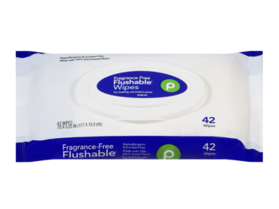 Publix Flushable Wipes, Fragrance-Free, 42 Count