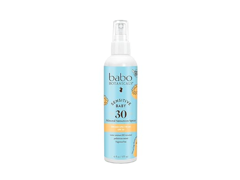 Babo Botanicals Sensitive Baby Mineral Sunscreen Spray, SPF 30, 6 fl oz/177 mL