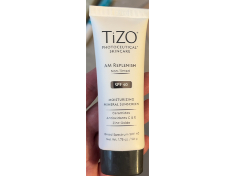 Tizo Photoceutical AM Replenish Non Tinted Moisturizing Mineral Sunscreen, SPF 40, 1.75 fl oz/50 g