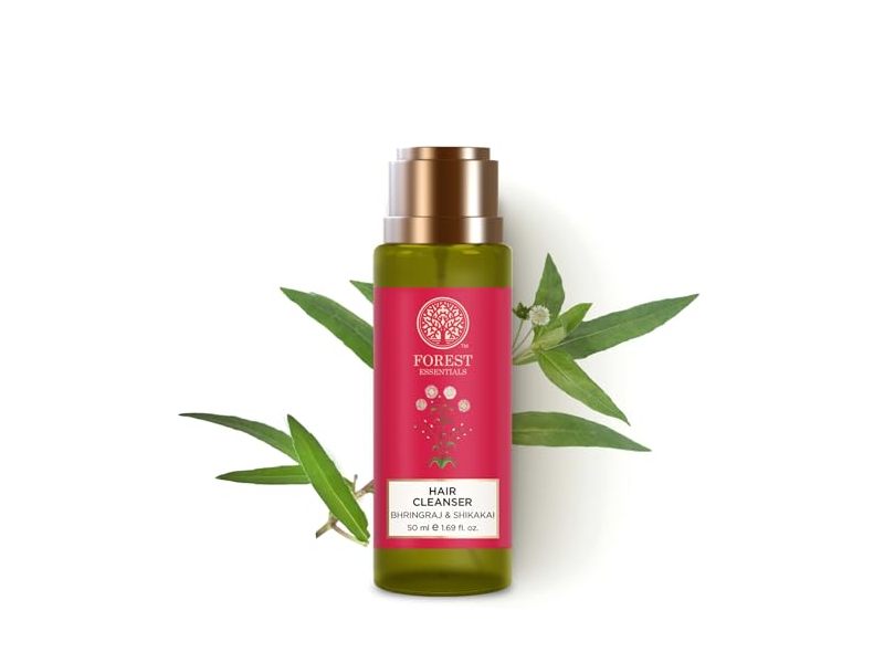 Forest Essentials Hair Cleanser, Bhringraj & Shikakai, 1.69 fl oz/50 mL