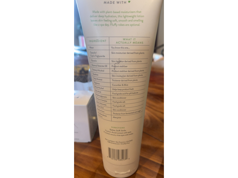 Native All Day Moisture Lotion, Cucumber & Mint, 12 fl oz/354 mL, Pack Of 2