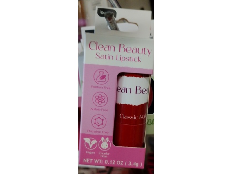 b.pure Clean Beauty Satin Lipstick, Nude, 0.12 oz/3.4 g