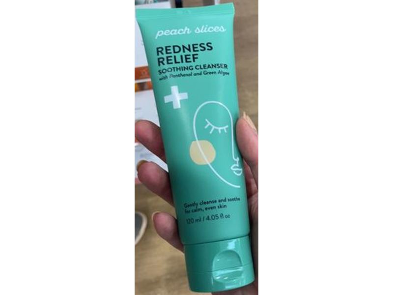 Peach & Lily Peach Slices Redness Relief Soothing Cleanser, Panthenol & Green Algae, 4.05 fl oz/120 mL