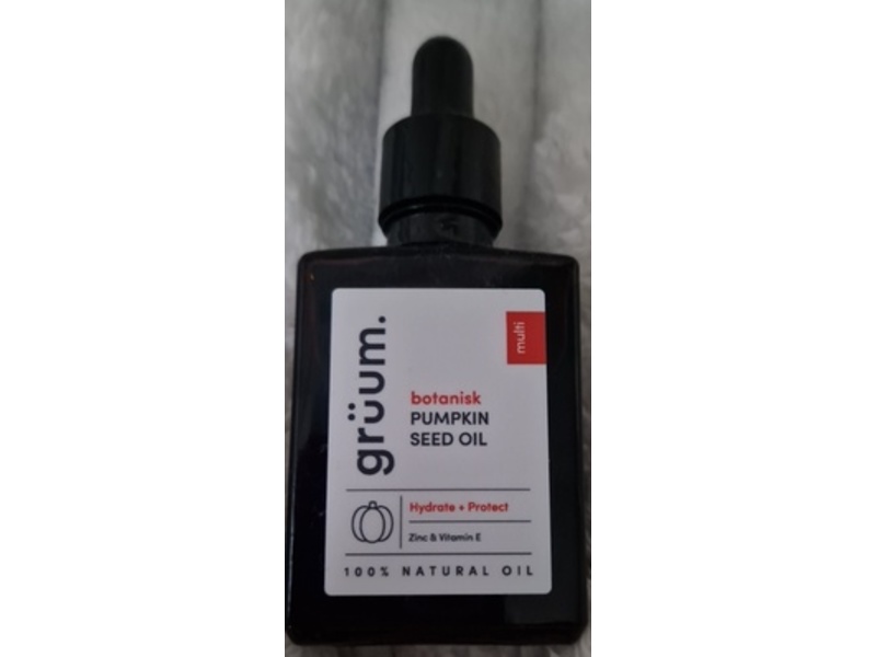 Gruum Hydrate + Protect 100% Natural Oil, Botanical Pumpkin Seed, 30 mL