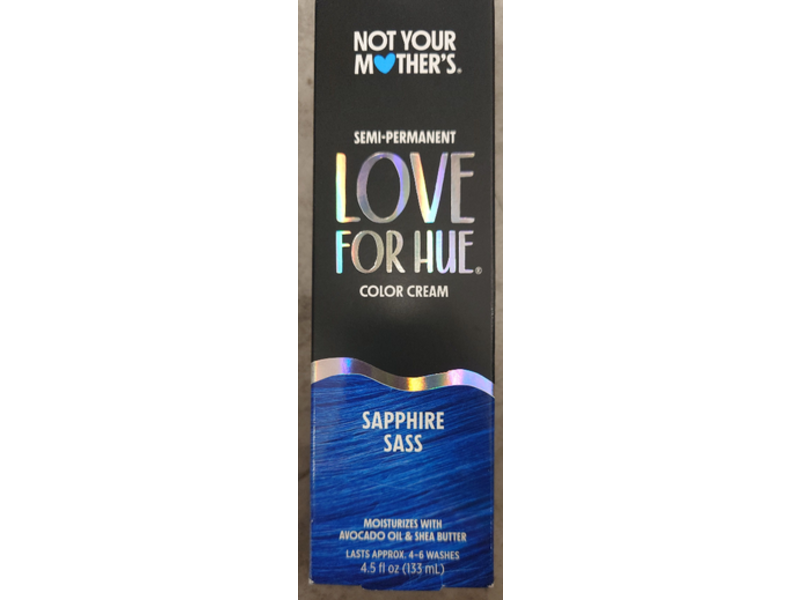 Not Your Mother's Love For Hue Semi-Permanent Color Cream, Sapphire Sass, 4.5 fl oz/133 mL