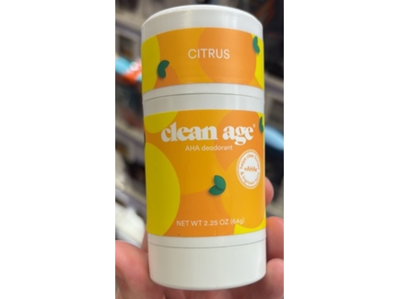 Clean Age Aha Deodorant, Citrus, 2.25 oz/64 g