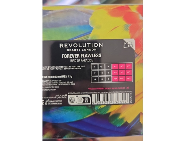 Revolution Beauty London Forever Flawless Makeup Palette, Bird Of Paradise, 0.03 oz/1.1 g