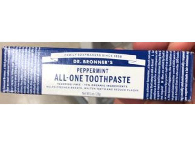 Dr. Bronner's All-One Toothpaste, Peppermint, 1 oz/28 g, Pack Of 3