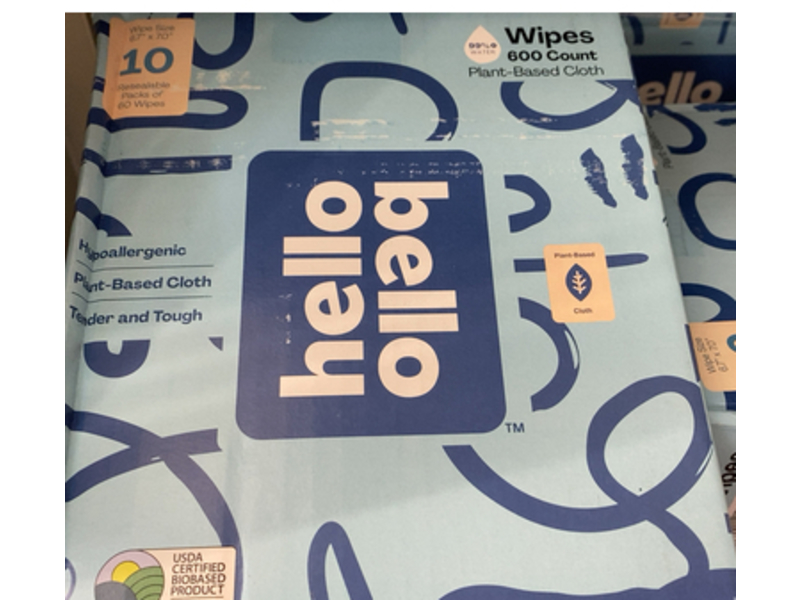 Hello Bello Plant Based Wipes, 600 Count