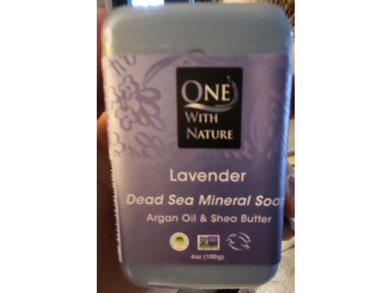 One with Nature Dead Sea Mineral Soap Bar, Lavender, 4 oz/100 g