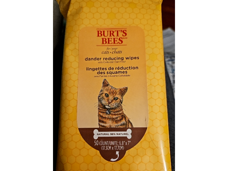 Burt's Bees Dander Reducing Wipes, Colloidal Oat Flour, 50 Count