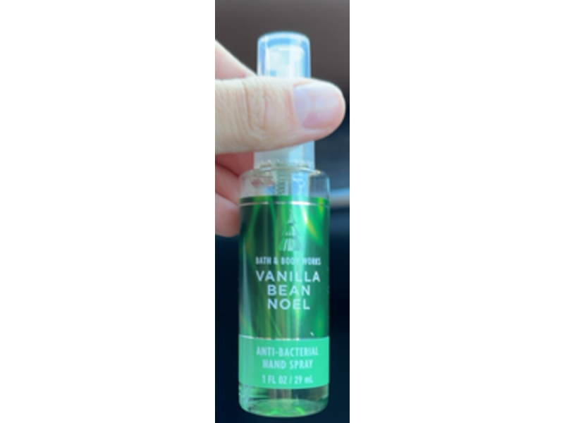 Bath & Body Works Anti-Bacterial Hand Spray, Vanilla Bean Noel, 1 fl oz/29 mL