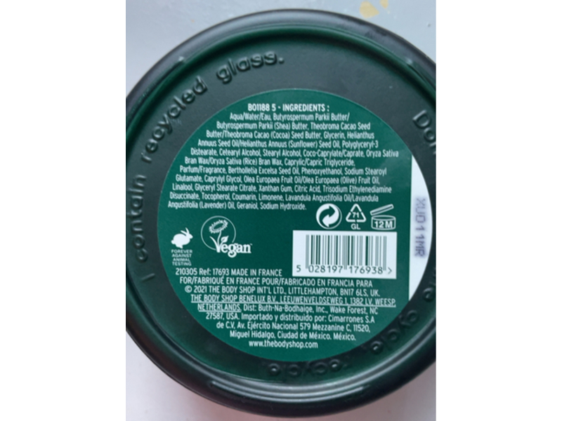 The Body Shop Sleep Balmy Body Cream, Lavender & Vetiver, 6.63 oz/188 g