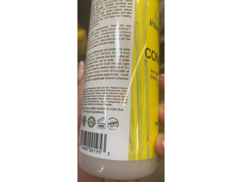 Taliah Waajid Intense Moisture & Strengthening Leave-In Conditioner, Bamboo, Biotin, Basil Aloe & Sunflower, 8 fl oz/237 mL