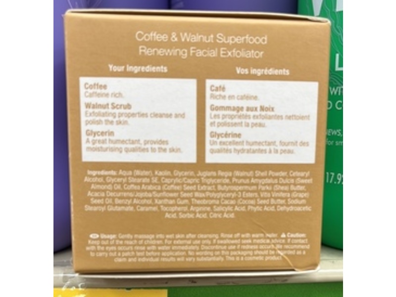Dr Botanicals Cf Superfood Renewing Facial Exfoliator, Coffee & Walnut, 2 fl oz/60 mL