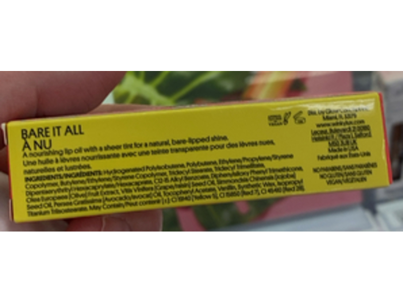 Barely There Tinted Lip Oil, Winky Lux, Flush , 0.32 fl oz/3.5 mL