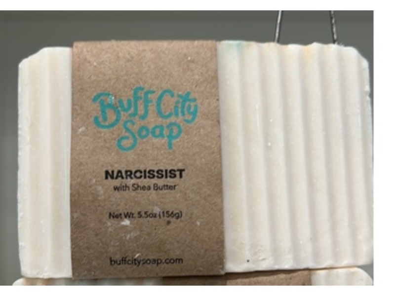 Buff City Soap Narcissist Soap Bar, Shea Butter, 5.5 oz/156 g