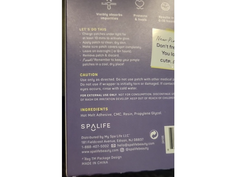 Spalife Glow In The Dark Pimple Patches, Spooky Squad Halloween, 0.14 oz/4.1 g, 36 Patches