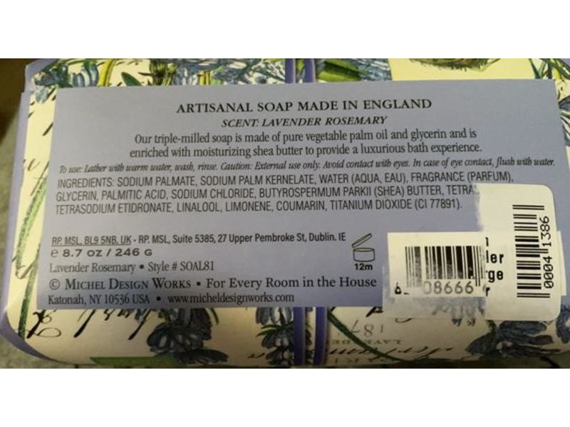 Michel Design Works Bar Soap, Lavender & Rosemary, 8.7 oz/246 g