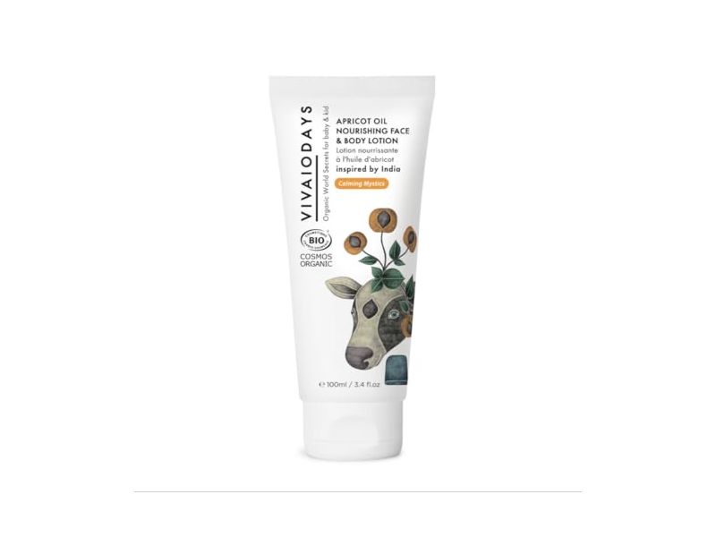Vivaiodays Nourishing Face & Body Lotion, Organic Apricot Oil, 3.4 fl oz/100 mL