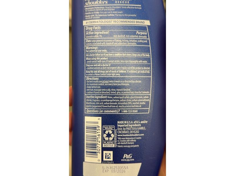 Head & Shoulders Clinical Strength Dry Scalp Rescue Shampoo, 13.5 fl oz/400 mL