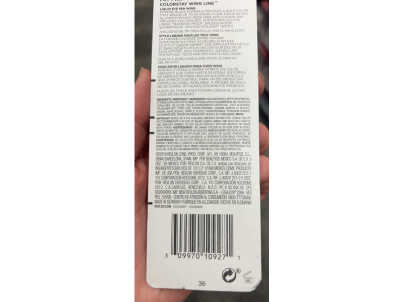 Revlon Colorstay Dramatic Wear Liquid Eye Pen, 002 Blackest Black, 0.04 fl oz/1.2 mL