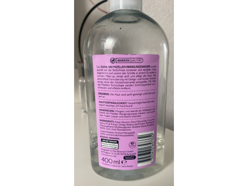 Isana 3 In 1 Micellar Cleansing Water, 400 mL