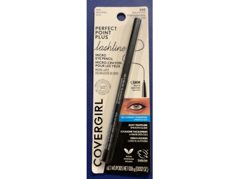 Covergirl Perfect Point Plus Lashline Micro Eye Pencil, Bold Black, 0.002 oz/0.06 g