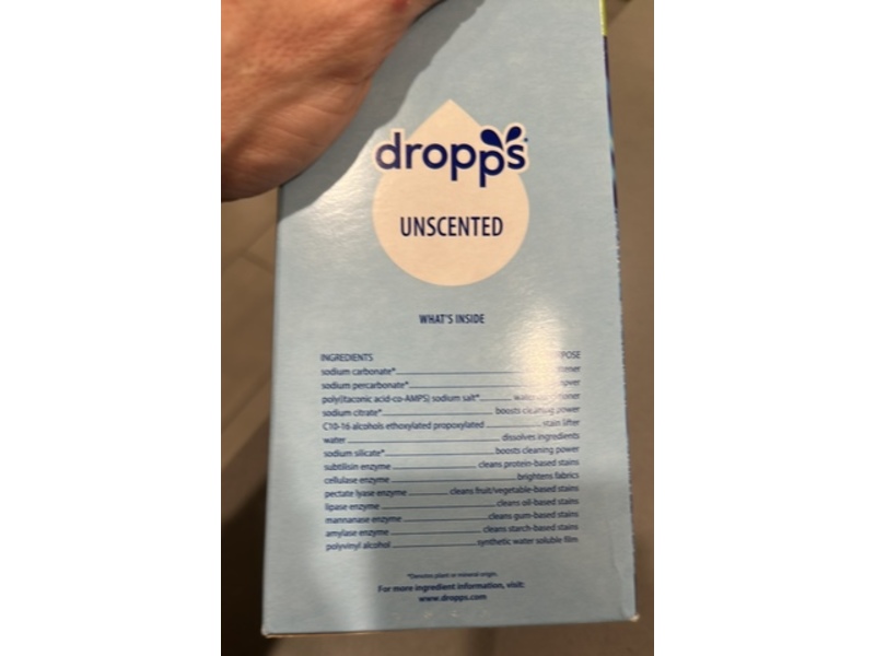 Dropps Oxi Booster Laundry Whitener + Stain Remover, Unscented, 120 Loads, 38.09 oz/1080 g, 120 Pods