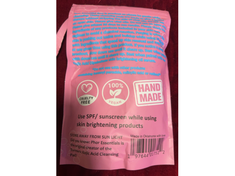 Phor Essentials Cleansing Pads, Kojic Acid & Turmeric, 30 Count