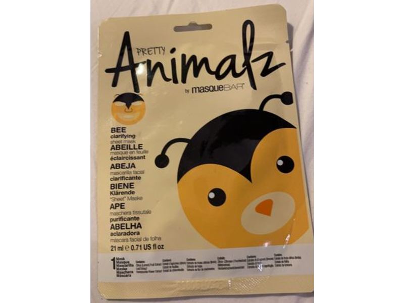 Masque BAR Animalz Bee Clarifying Sheet Mask, 0.71 fl oz/21 mL