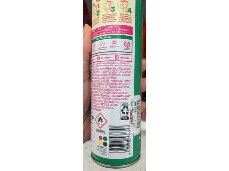 Batiste Instant Hair Refresh Dry Shampoo, Pink Pineapple, 7.62 oz/216 g