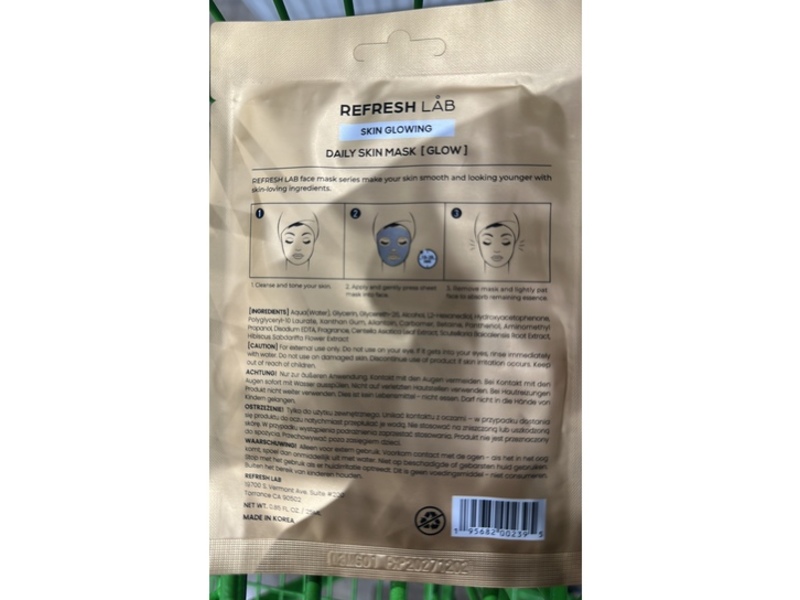 Refresh Lab Skin Glowing Mask Sheet, 0.85 fl oz/25 mL