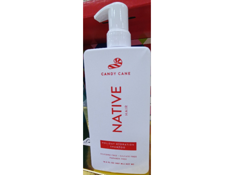 Native Hair Holiday Hydration Shampoo, Candy Cane, 16.5 fl oz/487 mL