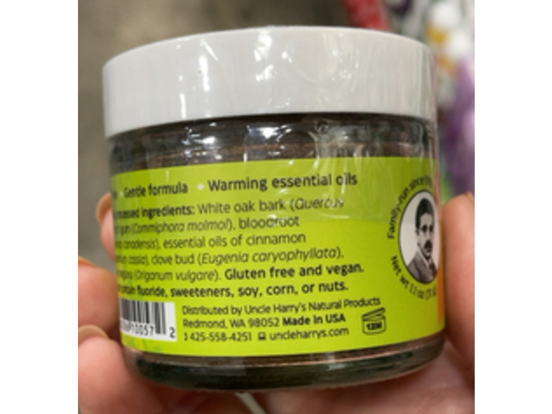 Uncle Harry's Tooth Powder, Sensitive, 1.1 oz/31 g