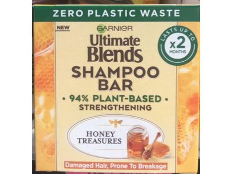 Garnier Ultimate Strengthening Blends Shampoo Bar, Honey Treasures, 1 Count