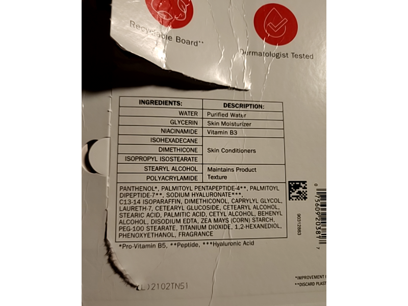 Olay Hydrating Moisturizer, Niacinamide + Peptide 24, 3.4 oz/96 g, Pack Of 2