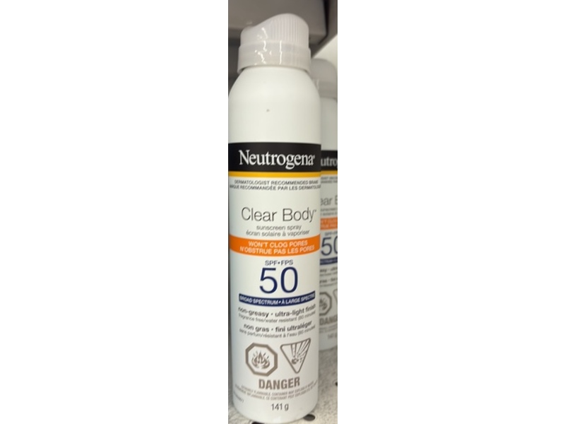 Neutrogena Clear Body Sunscreen Spray, SPF 50 , 5 oz/141 g